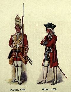 Revolución americana: uniformes y equipos de soldados