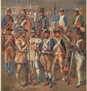 Revolución americana: uniformes y equipos de soldados