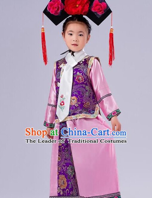 Conjunto completo de trajes de palacio chino antiguo, traje tradicional Qing...