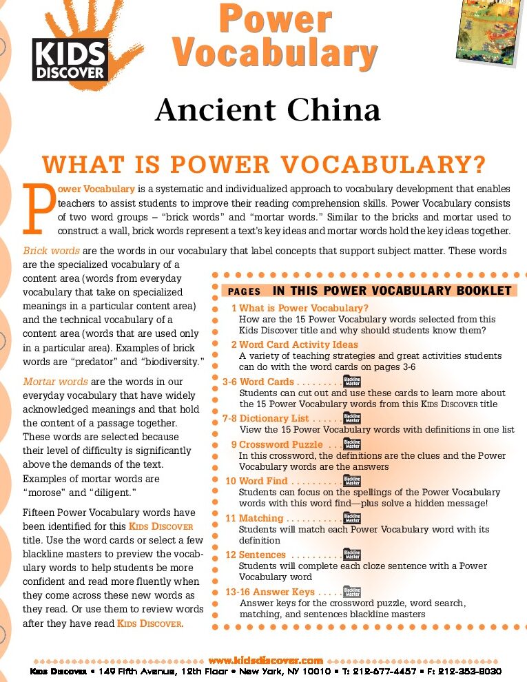Cuento infantil: glosario y términos de la antigua China
