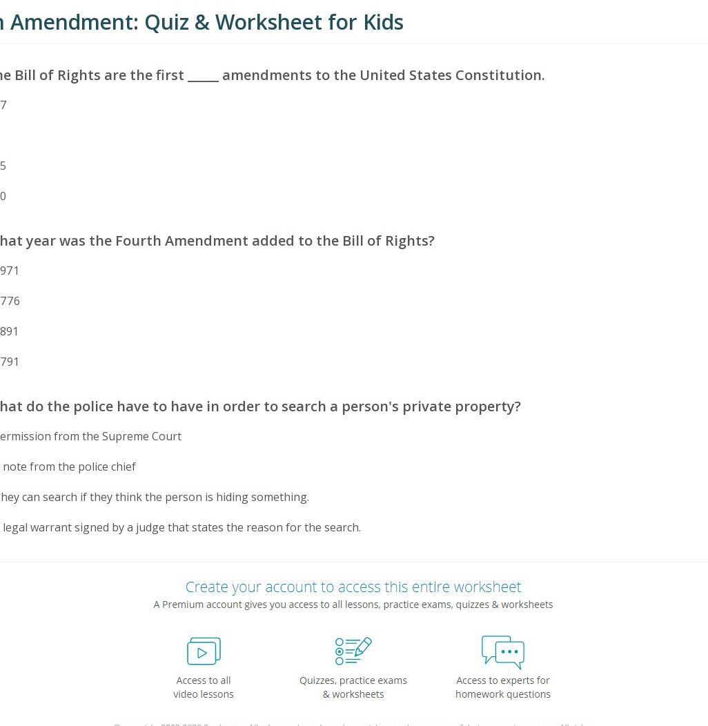 Cuestionario: Gobierno de EE. UU. – Cuarta Enmienda