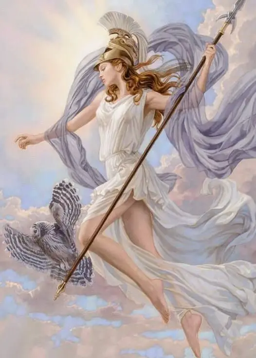 Atenea, Diosa de la Sabiduría y su búho sagrado |