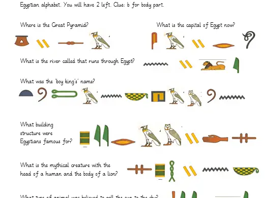Quiz: Antiguo Egipto – Jeroglíficos
