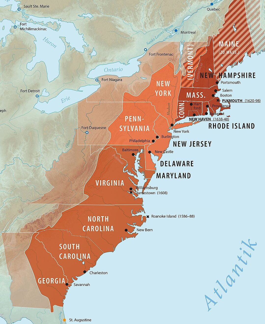 5 mapas gratuitos de 13 colonias para niños - The Clever Teacher