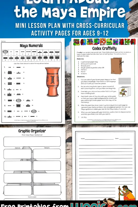 Mini plan de lecciones del Imperio Maya para niños |