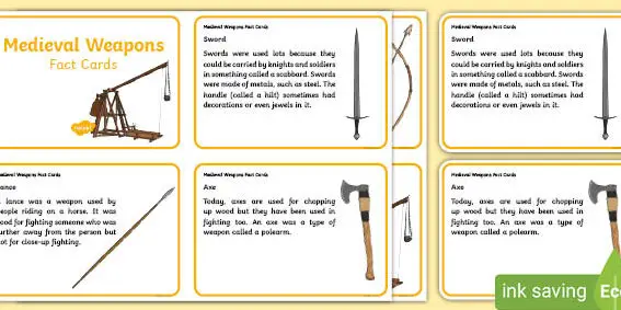 Tarjetas informativas sobre armas medievales KS1 (hecha por profesor) - Twinkl