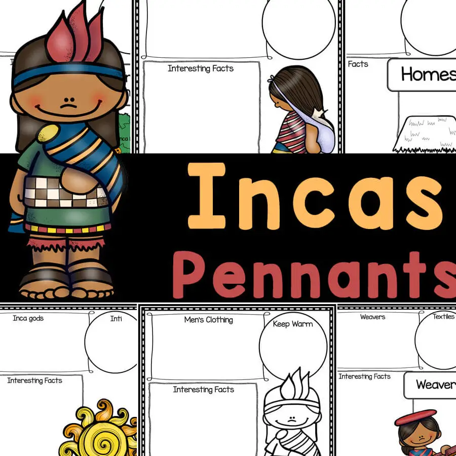 Actividad de Banderines Imprimibles de la Civilización Inca