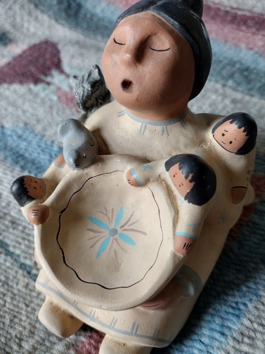 HopiToad Pueblo Indio Nativo Americano Storydoll Cerámica con...