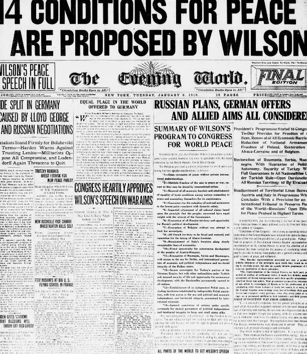 Los catorce puntos de Wilson - Irlanda 1918