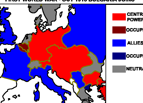 Primera Guerra Mundial: Mapa de Europa en octubre de 1915